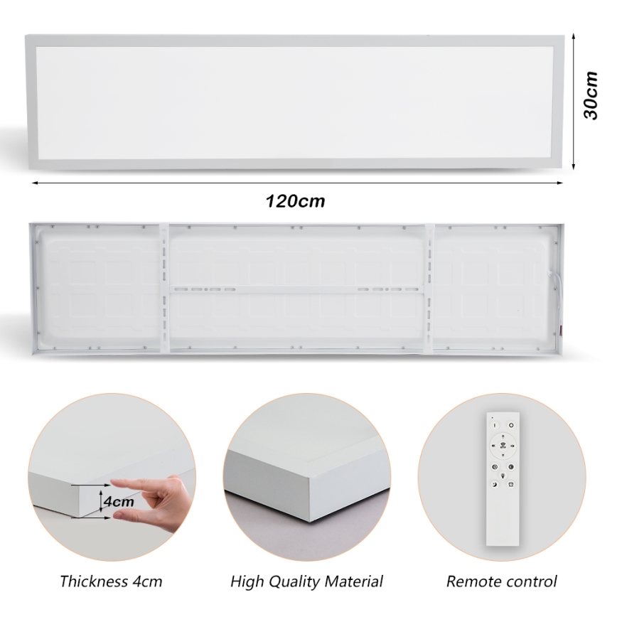 Brilagi - LED Aptumšojama vannas istabas griestu lampa FRAME SMART LED/50W/230V 30x120 cm 3000-6000K IP44 balta + tālvadības pults