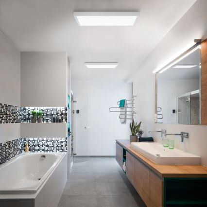 Brilagi - LED Aptumšojama vannas istabas griestu lampa FRAME SMART LED/50W/230V 60x60 cm 3000-6000K IP44 balta + tālvadības pults