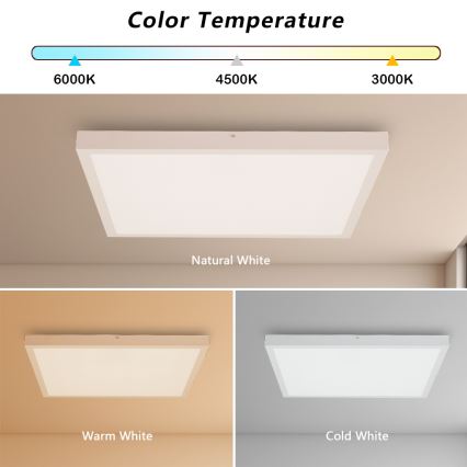 Brilagi - LED Aptumšojama vannas istabas griestu lampa FRAME SMART LED/50W/230V 60x60 cm 3000-6000K IP44 balta + tālvadības pults