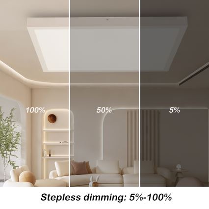Brilagi - LED Aptumšojama vannas istabas griestu lampa FRAME SMART LED/50W/230V 60x60 cm 3000-6000K IP44 balta + tālvadības pults