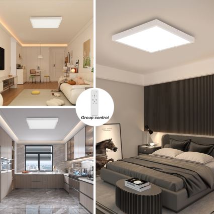 Brilagi - LED Aptumšojama vannas istabas griestu lampa FRAME SMART LED/50W/230V 60x60 cm 3000-6000K IP44 balta + tālvadības pults