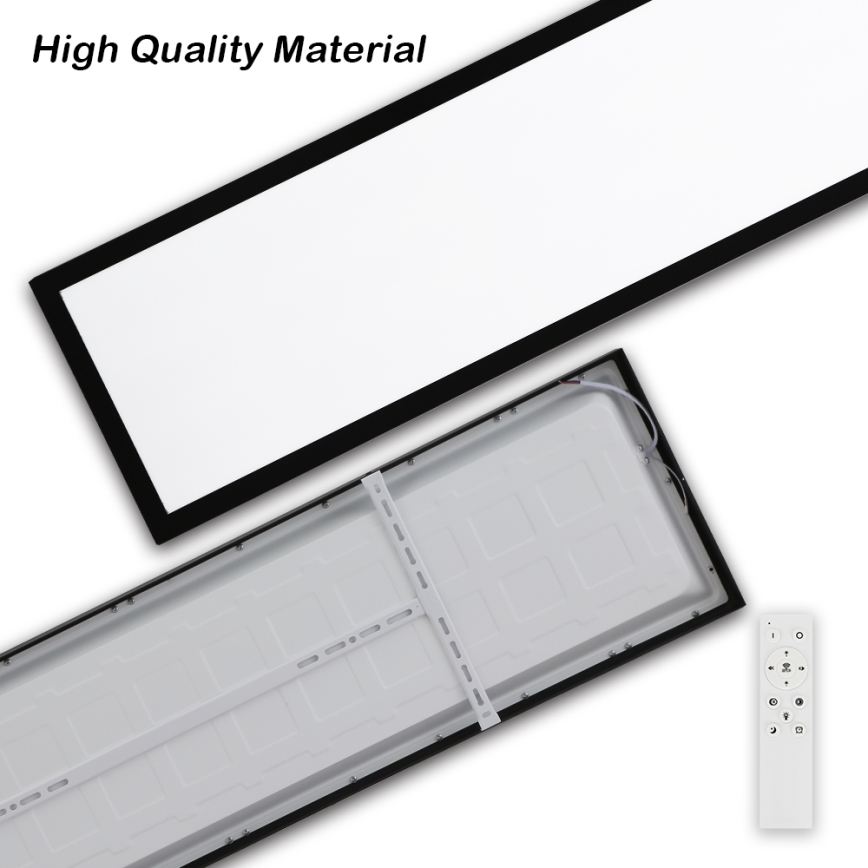 Brilagi - LED Aptumšojama vannas istabas griestu lampa FRAME SMART LED/50W/230V 30x120 cm 3000-6000K IP44 melna + tālvadības pults