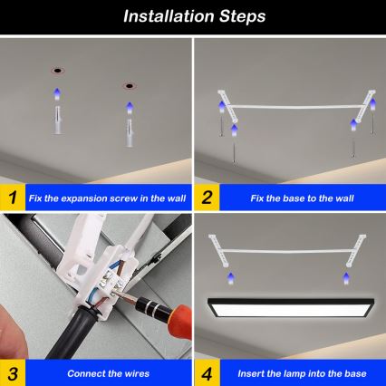 Brilagi - LED Aptumšojama vannas istabas griestu lampa FRAME SMART LED/50W/230V 3000-6000K IP44 melna + tālvadības pults