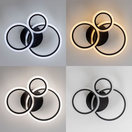 Brilagi - LED Aptumšojama virsapmetuma lustra ORBITS LED/40W/230V 3000-6500K melna + tālvadības pults