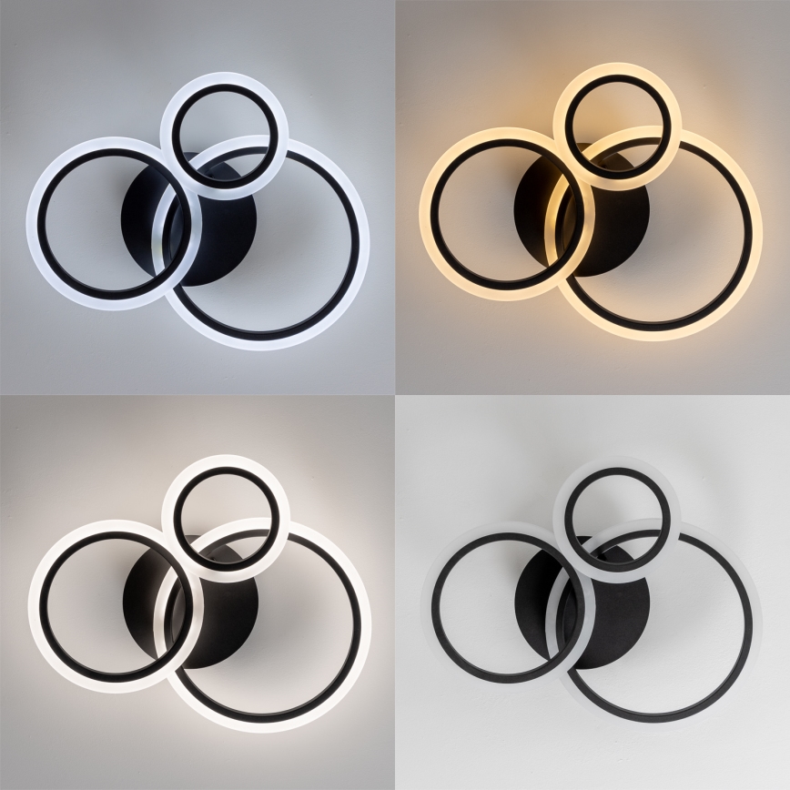Brilagi - LED Aptumšojama virsapmetuma lustra ORBITS LED/40W/230V 3000-6500K melna + tālvadības pults