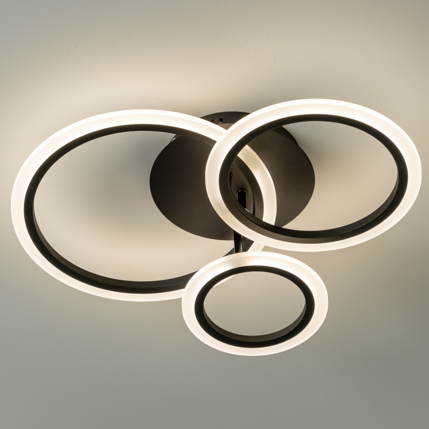 Brilagi - LED Aptumšojama virsapmetuma lustra ORBITS LED/40W/230V 3000-6500K melna + tālvadības pults