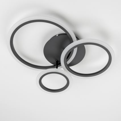 Brilagi - LED Aptumšojama virsapmetuma lustra ORBITS LED/40W/230V 3000-6500K melna + tālvadības pults