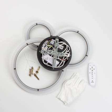 Brilagi - LED Aptumšojama virsapmetuma lustra ORBITS LED/40W/230V 3000-6500K melna + tālvadības pults