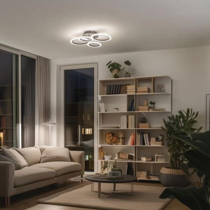 Brilagi - LED Aptumšojama virsapmetuma lustra ORBITS LED/50W/230V 3000-6500K antracīta + tālvadības pults