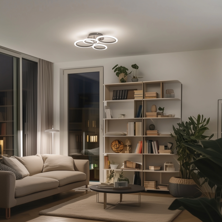 Brilagi - LED Aptumšojama virsapmetuma lustra ORBITS LED/50W/230V 3000-6500K antracīta + tālvadības pults