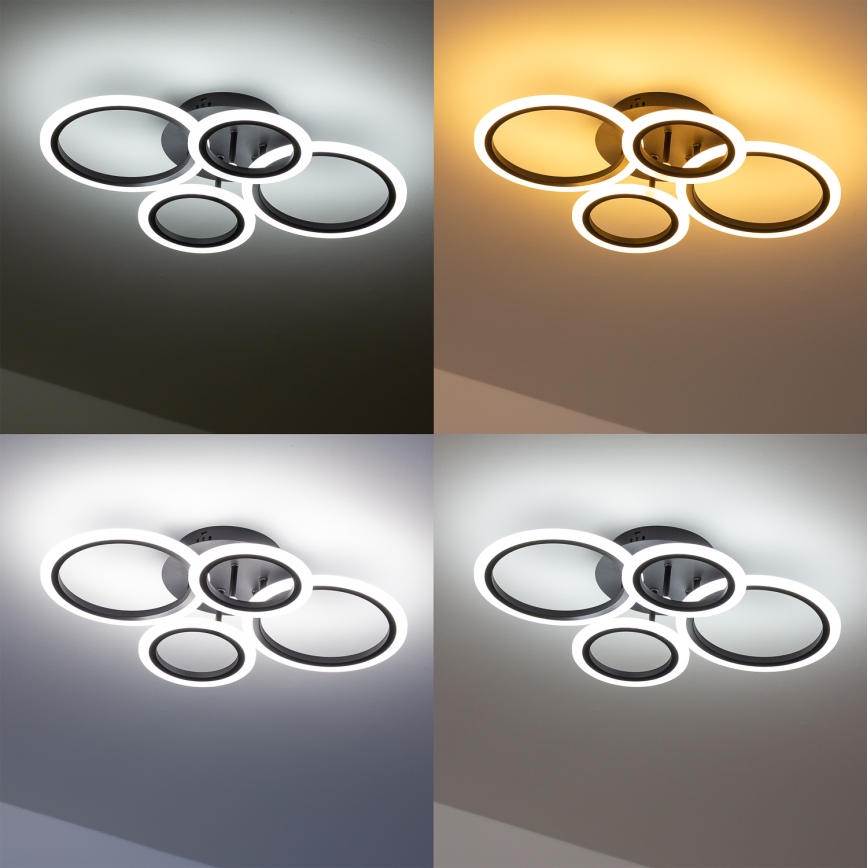 Brilagi - LED Aptumšojama virsapmetuma lustra ORBITS LED/50W/230V 3000-6500K antracīta + tālvadības pults