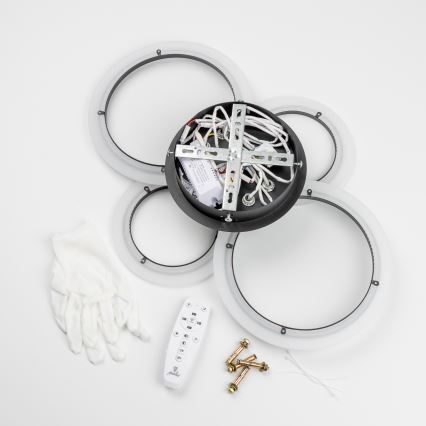 Brilagi - LED Aptumšojama virsapmetuma lustra ORBITS LED/50W/230V 3000-6500K antracīta + tālvadības pults