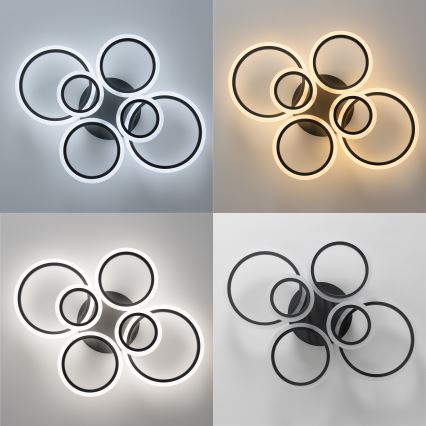 Brilagi - LED Aptumšojama virsapmetuma lustra ORBITS LED/85W/230V 3000-6500K antracīta + tālvadības pults