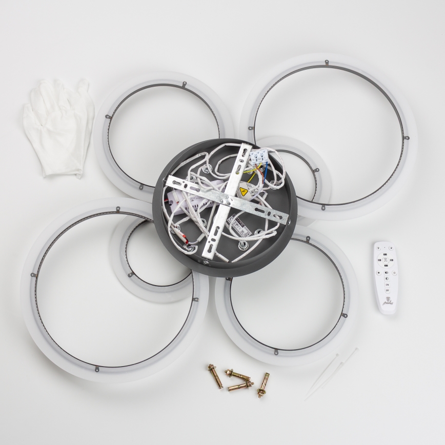 Brilagi - LED Aptumšojama virsapmetuma lustra ORBITS LED/85W/230V 3000-6500K antracīta + tālvadības pults