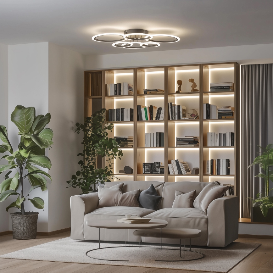 Brilagi - LED Aptumšojama virsapmetuma lustra ORBITS LED/85W/230V 3000-6500K melna + tālvadības pults