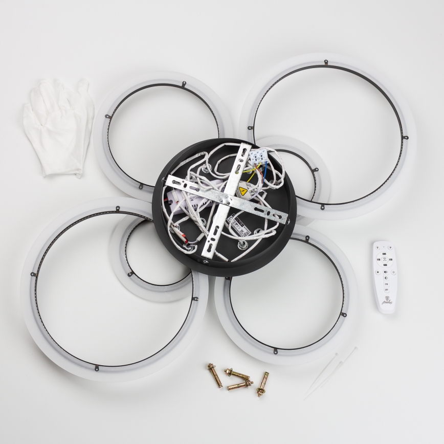 Brilagi - LED Aptumšojama virsapmetuma lustra ORBITS LED/85W/230V 3000-6500K melna + tālvadības pults