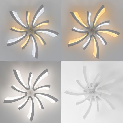 Brilagi - LED Aptumšojama virsapmetuma lustra TWIST LED/55W/230V 3000-6500K balta + tālvadības pults