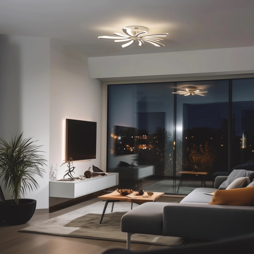 Brilagi - LED Aptumšojama virsapmetuma lustra TWIST LED/55W/230V 3000-6500K balta + tālvadības pults