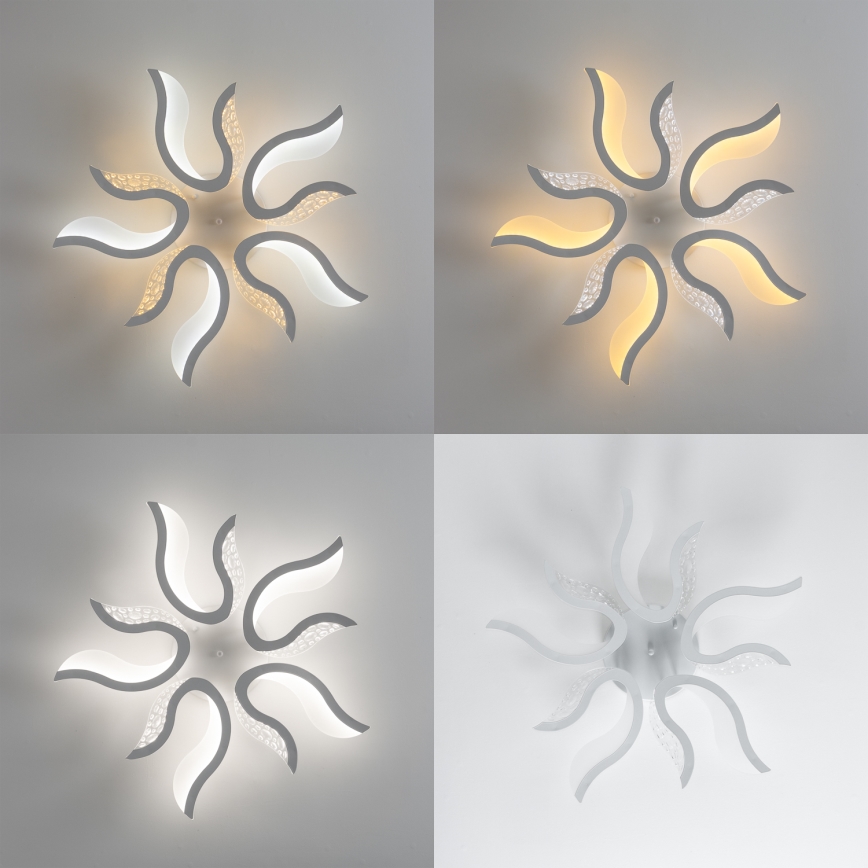 Brilagi - LED Aptumšojama virsapmetuma lustra TWIST LED/65W/230V 3000-6500K balta + tālvadības pults