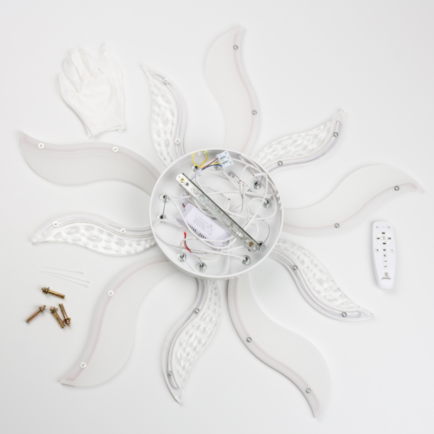 Brilagi - LED Aptumšojama virsapmetuma lustra TWIST LED/65W/230V 3000-6500K balta + tālvadības pults