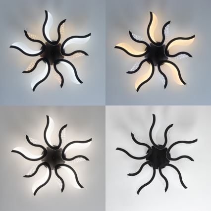 Brilagi - LED Aptumšojama virsapmetuma lustra TWIST LED/65W/230V 3000-6500K melna + tālvadības pults
