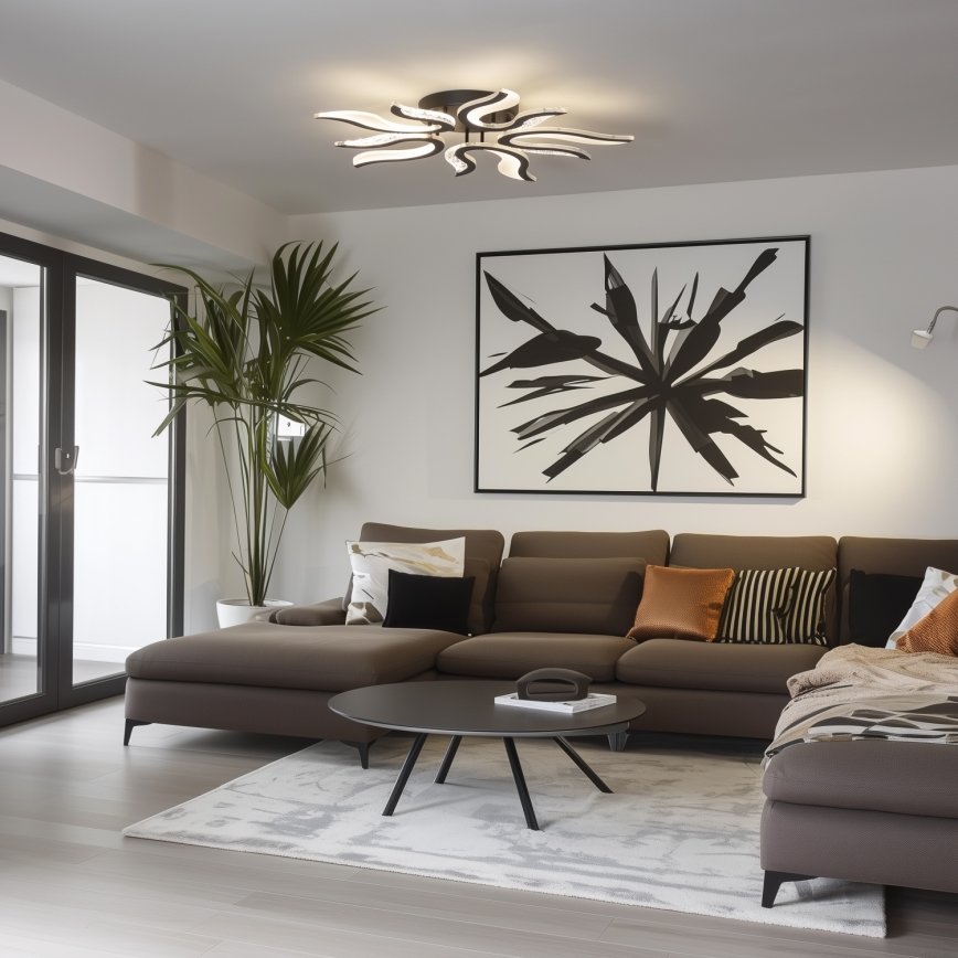 Brilagi - LED Aptumšojama virsapmetuma lustra TWIST LED/65W/230V 3000-6500K melna + tālvadības pults