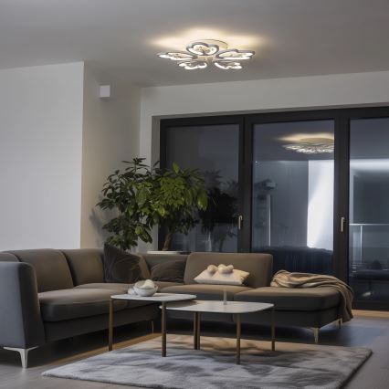 Brilagi - LED Aptumšojama virsapmetuma lustra TWIST LED/80W/230V 3000-6500K balta + tālvadības pults