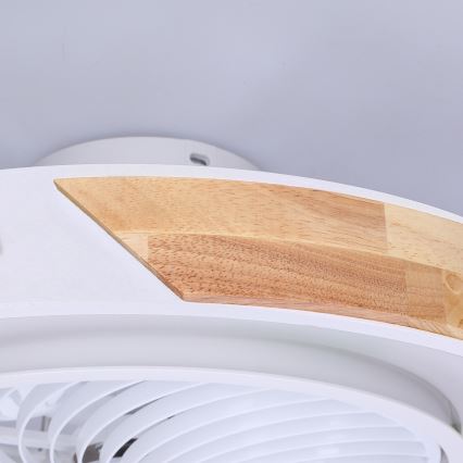 Brilagi - LED regulējama griestu lampa ar ventilatoru LED/30W/230V 3000-6500K Ø 50 cm balts/ozols + ar tālvadības pulti
