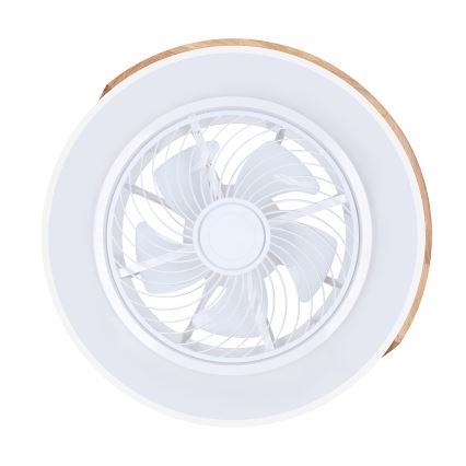 Brilagi - LED regulējama griestu lampa ar ventilatoru LED/30W/230V 3000-6500K Ø 50 cm balts/ozols + ar tālvadības pulti