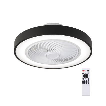 Brilagi - LED dimmējams griestu gaismeklis ar ventilatoru LED/30W/230V 3000-6500K Ø 50 cm melns + ar tālvadības pulti