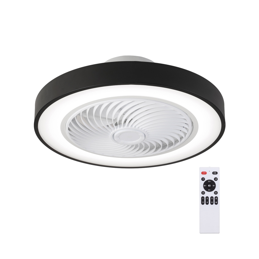 Brilagi - LED dimmējams griestu gaismeklis ar ventilatoru LED/30W/230V 3000-6500K Ø 50 cm melns + ar tālvadības pulti
