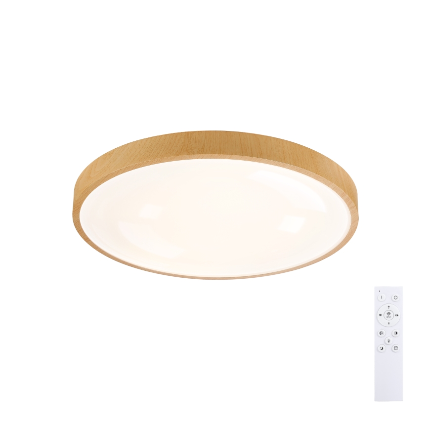 Brilagi - Dimējams LED griestu gaismeklis GLASS POOL DOUBLE LED/60W/230V 3000-6000K 50 cm koka apdare + tālvadības pults