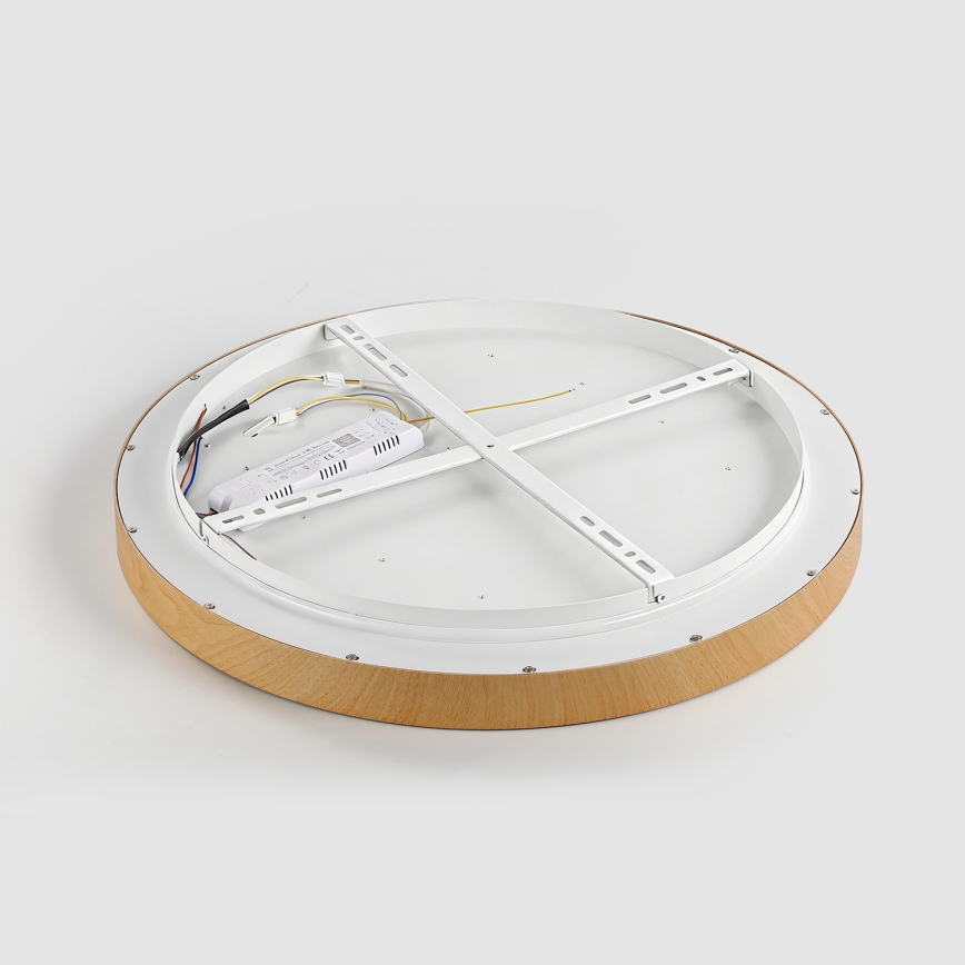 Brilagi - Dimējams LED griestu gaismeklis GLASS POOL DOUBLE LED/60W/230V 3000-6000K 50 cm koka apdare + tālvadības pults