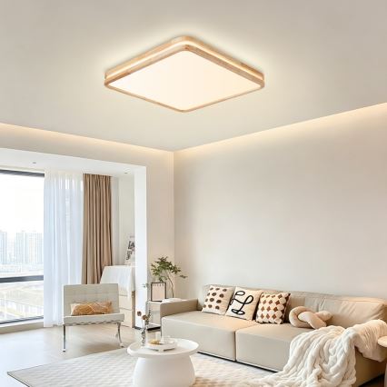 BRILAGI - LED griestu lampa ar regulējamu spilgtumu MOLINA SQUARE LED/80W/230V 3000-6000K ozols 60x60 cm + tālvadības pults