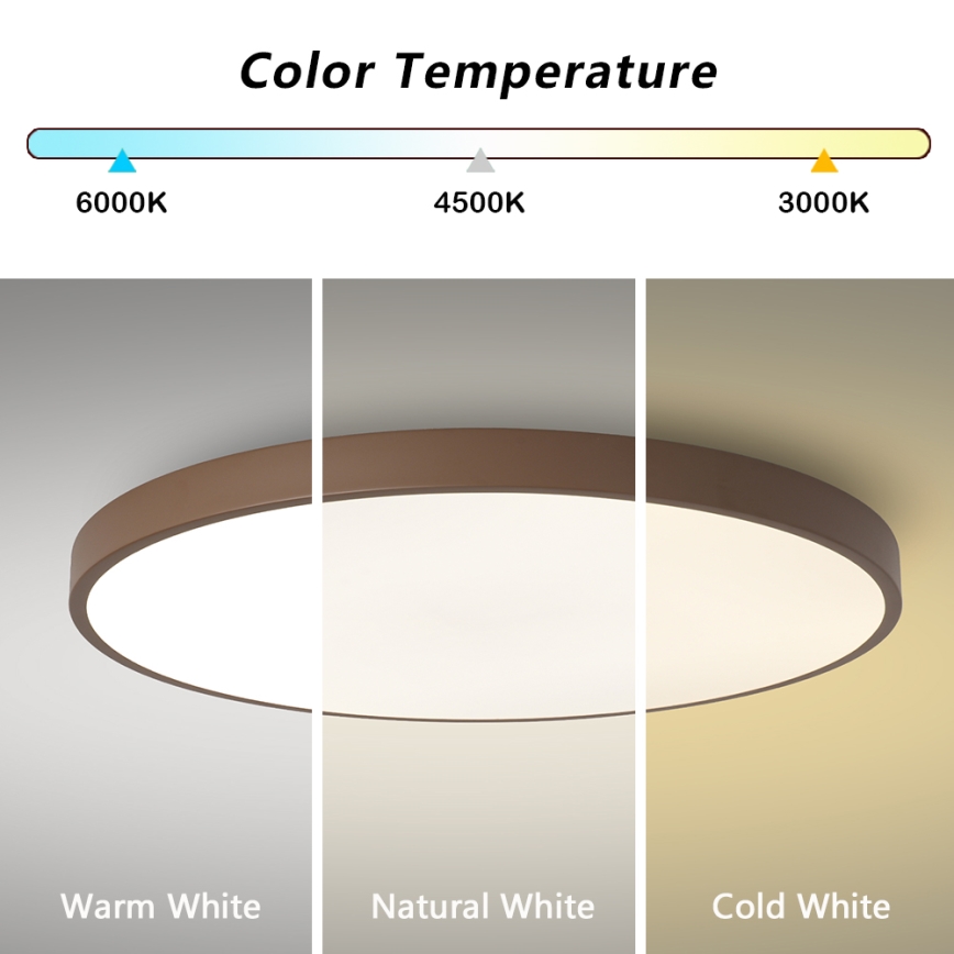 Brilagi - Regulējams LED gaismeklis POOL SMART LED/128W/230V Ø 100 cm Wi‑Fi Tuya + tālvadība brūns