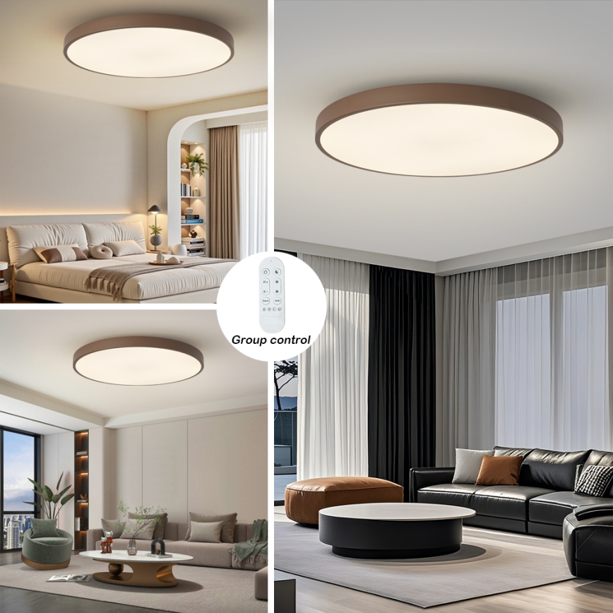 Brilagi - Regulējams LED gaismeklis POOL SMART LED/128W/230V Ø 100 cm Wi‑Fi Tuya + tālvadība brūns