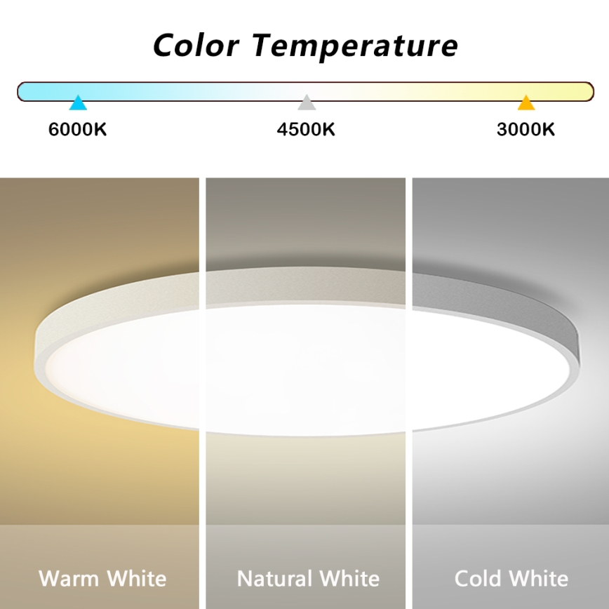 Brilagi - LED aptumšojams griestu gaismeklis POOL SMART LED/128W/230V 3000-6000K diam. 100 cm Wi-Fi Tuya balts + tālvadības pults
