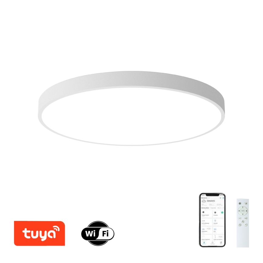 Brilagi - LED aptumšojams griestu gaismeklis POOL SMART LED/128W/230V 3000-6000K diam. 100 cm Wi-Fi Tuya balts + tālvadības pults