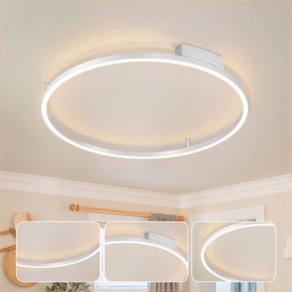 Brilagi - LED regulējamais griestu gaismeklis PORTOFINO LED/60W/230V 3000-6000K Ø 80 cm sudraba + tālvadības pults