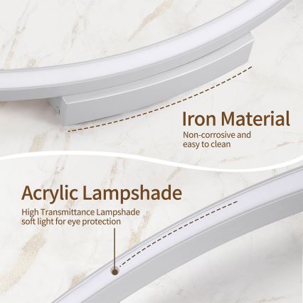 Brilagi - LED regulējamais griestu gaismeklis PORTOFINO LED/60W/230V 3000-6000K Ø 80 cm sudraba + tālvadības pults