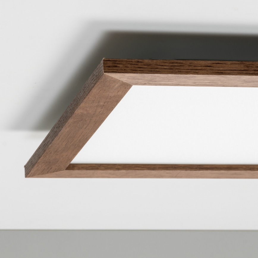 Brilagi - aptumšojams LED griestu gaismeklis SLIMFRAME WOOD LED/36W/230V 49,5x49,5 cm 3000-6000K tumši brūns + tālvadības pults