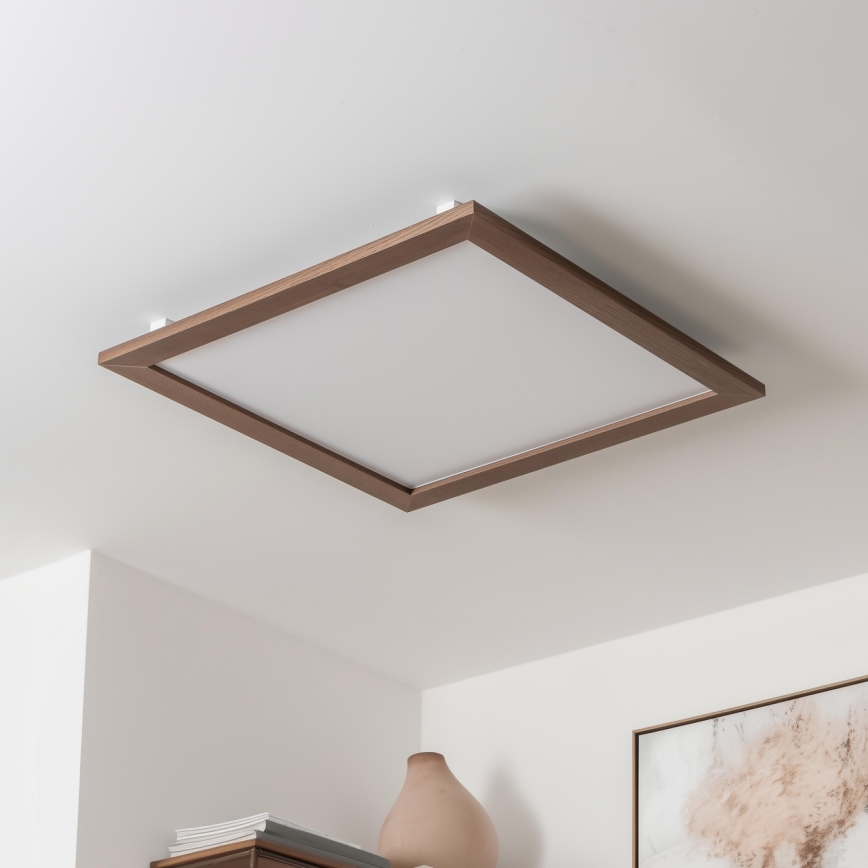 Brilagi - LED regulējama griestu lampa SLIMFRAME WOOD LED/58W/230V 64x64 cm 3000-6000K tumši brūna + ar tālvadības pulti