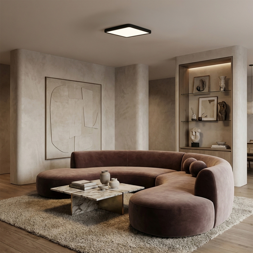Brilagi - LED aptumšojama griestu lampa ESTELA SQUARE LED/36W/230V 3000-6500K 31x31 cm melna + tālvadība