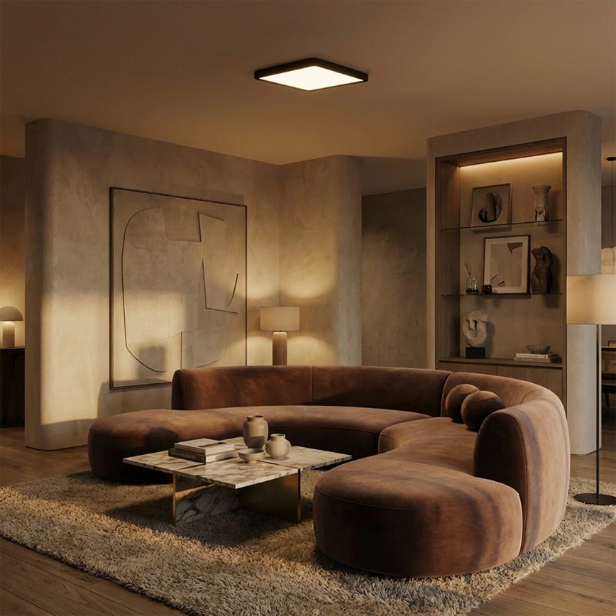 Brilagi - LED aptumšojama griestu lampa ESTELA SQUARE LED/36W/230V 3000-6500K 31x31 cm melna + tālvadība