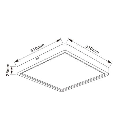 Brilagi - LED aptumšojama griestu lampa ESTELA SQUARE LED/36W/230V 3000-6500K 31x31 cm melna + tālvadība
