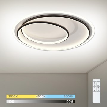 Brilagi - LED aptumšojams griestu gaismeklis FLARE LED/38W/230V 3000-6000K Ø 48 cm melns/balts + tālvadība
