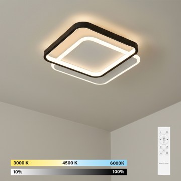Brilagi - LED aptumšojams griestu gaismeklis FLARE LED/43W/230V 3000-6000K 39,5x45 cm balts/melns + tālvadības pults