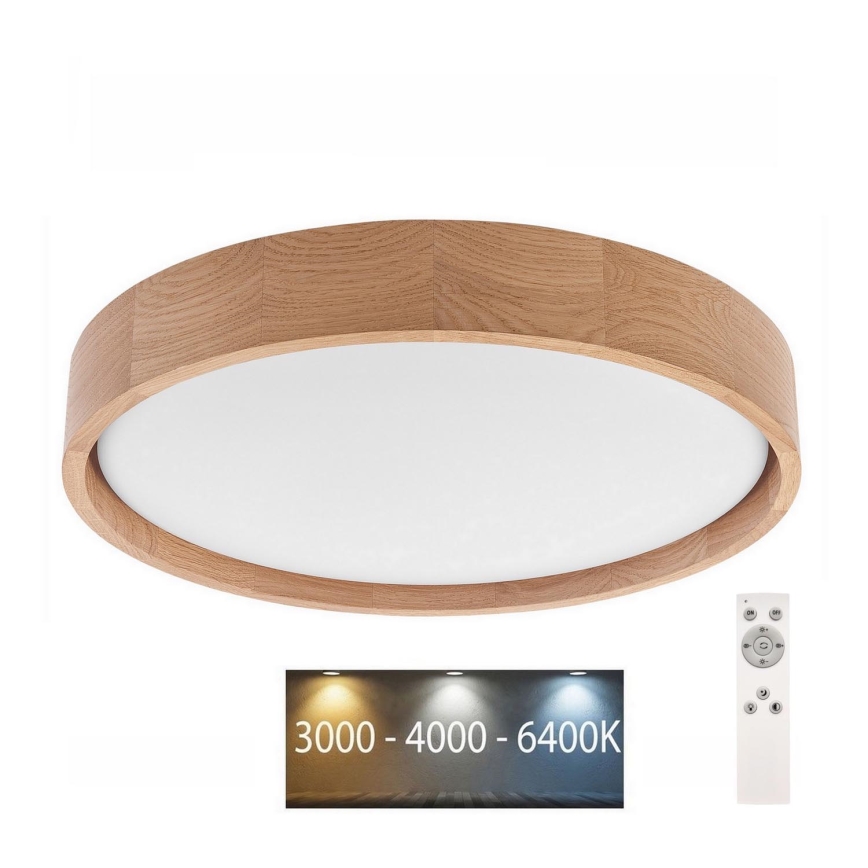 Brilagi - LED aptumšojams griestu gaismeklis MANAROLA LED/24W/230V Ø 42 cm 3000-6500K ozols + tālvadības pults