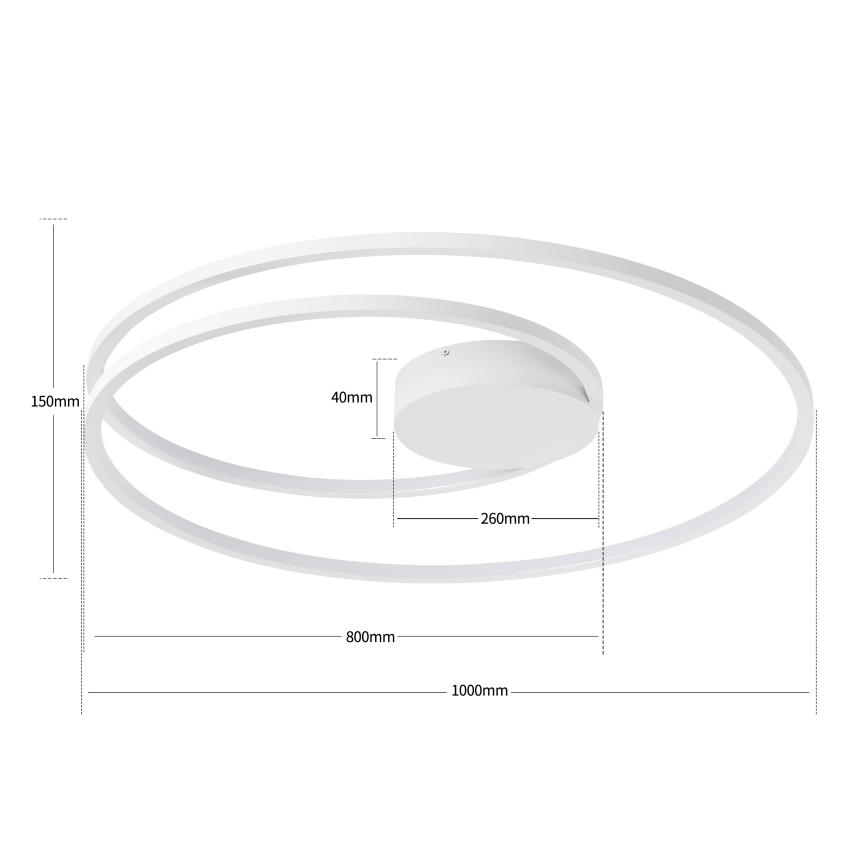 Brilagi - LED regulējams griestu lukturis TWISTER LED/105W/230V 3000-6000K Ø 100 cm balts + tālvadības pults