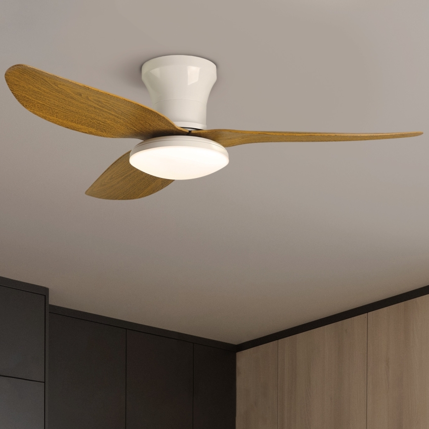 Brilagi - LED Aptumšojams griestu ventilators LED/30W/230V 3000-6500K balta/brūna + tālvadības pults
